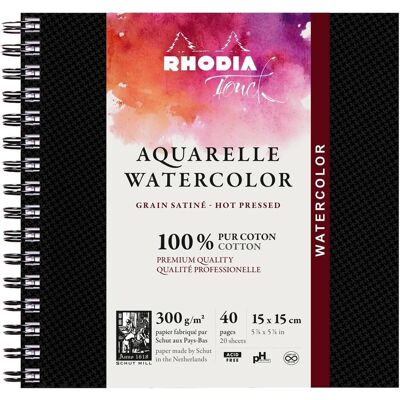 Rhodia Fontaine Carnet d'Aquarelle - Satin 300g/m², 20 Feuilles - Publicité Rhodia Fontaine Carnet d'Aquarelle - Satin 300g/m², 20 Feuilles - Publicité