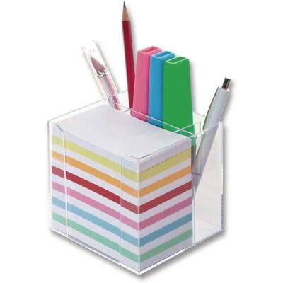 Folia, Notes adhésives, Boîte de rangement avec porte-stylo (95 x 95 mm) - Publicité Folia, Notes adhésives, Boîte de rangement avec porte-stylo (95 x 95 mm) - Publicité