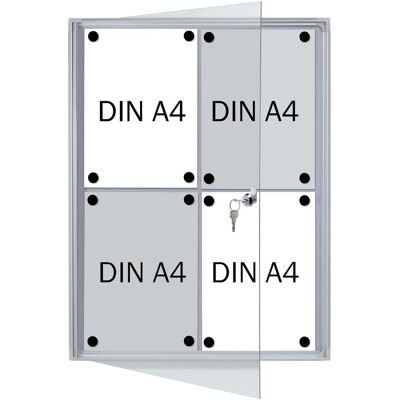 Franken, Panneau d'information, Vitrine d'affichage x-tra!Line 4 x DIN A4 intérieur magnétique et sec - Publicité Franken, Panneau d'information, Vitrine d'affichage x-tra!Line 4 x DIN A4 intérieur magnétique et sec - Publicité