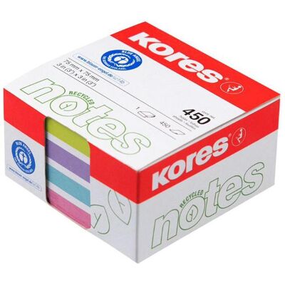 Kores, Notes adhésives, Carreaux de notes adhésives recyclées "Recycled Pastel Notes". (75 x 75 mm) - Publicité Kores, Notes adhésives, Carreaux de notes adhésives recyclées "Recycled Pastel Notes". (75 x 75 mm) - Publicité