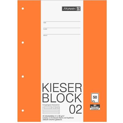 Brunnen, Cahier + bloc-notes, Bloc de travail Kieserblock perforé DIN A4 ligné 2ème année scolaire (A4, À rayures, Couverture souple) - Publicité Brunnen, Cahier + bloc-notes, Bloc de travail Kieserblock perforé DIN A4 ligné 2ème année scolaire (A4, À rayures, Couverture souple) - Publicité