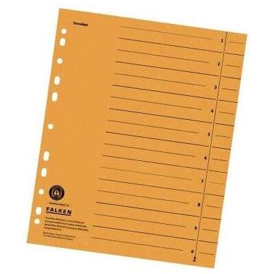 Falken, Classeur : accessoires, Intercalaire DIN A4 carton manila orange noir - Publicité Falken, Classeur : accessoires, Intercalaire DIN A4 carton manila orange noir - Publicité