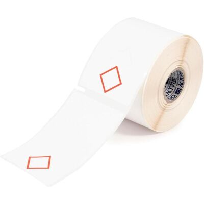 Brady, Rouleau d’étiquettes, THTCLP-S-L1-7594-0.4-SC, polypropylène, blanc, brillant, 55.00 x 85.00 mm, mise en page 1 (1 rouge - Publicité Brady, Rouleau d’étiquettes, THTCLP-S-L1-7594-0.4-SC, polypropylène, blanc, brillant, 55.00 x 85.00 mm, mise en page 1 (1 rouge - Publicité