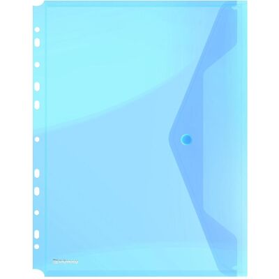 Donau, Porte-documents, Enveloppe bouton pression, pp, a4, 200 microns, perforée, bleu - Publicité Donau, Porte-documents, Enveloppe bouton pression, pp, a4, 200 microns, perforée, bleu - Publicité