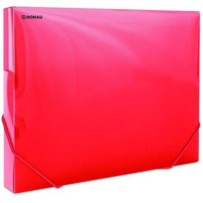 Donau, Classeur, Chemise à compartiments élastiques, pp, a4/30, 700 microns, rouge transparent - Publicité Donau, Classeur, Chemise à compartiments élastiques, pp, a4/30, 700 microns, rouge transparent - Publicité