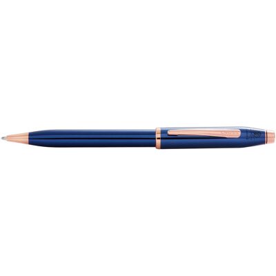 Cross, Stylo, Stylo à bille Century II Translucide Bleu Or Rose Ferrures Boîte cadeau (1x) - Publicité Cross, Stylo, Stylo à bille Century II Translucide Bleu Or Rose Ferrures Boîte cadeau (1x) - Publicité