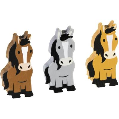 Brunnen, Gomme + correcteur, 3 gommes Chevaux - Publicité Brunnen, Gomme + correcteur, 3 gommes Chevaux - Publicité