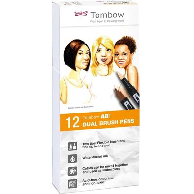 Tombow, Écriture + dessin, ABT Dual Brush Pen (12x) - Publicité Tombow, Écriture + dessin, ABT Dual Brush Pen (12x) - Publicité
