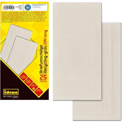 Idena, Enveloppes, BU DIN long recycl. sk, o.F.,75g/m²,25 pièces (220 x 110 mm) - Publicité Idena, Enveloppes, BU DIN long recycl. sk, o.F.,75g/m²,25 pièces (220 x 110 mm) - Publicité