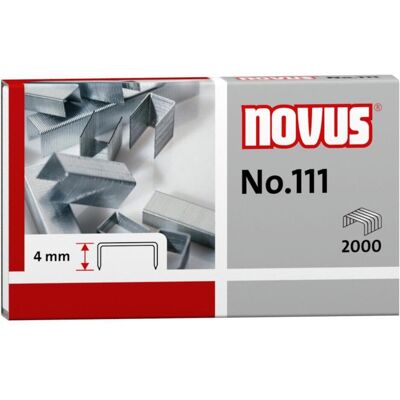 Novus, Attaches, Agrafe Utilisation du produit : Agrafeuses, pinces à agrafer Désignation du type d'agrafes : N° 111 - Publicité Novus, Attaches, Agrafe Utilisation du produit : Agrafeuses, pinces à agrafer Désignation du type d'agrafes : N° 111 - Publicité