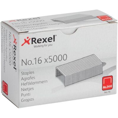 Rexel, Attaches, Agrafe n° 16 (5000x) - Publicité Rexel, Attaches, Agrafe n° 16 (5000x) - Publicité