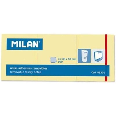 Milan, Notes adhésives, Selbstklebende Notizzettel 3x38x50/100K gelb MAILAND (50 x 38 mm) - Publicité Milan, Notes adhésives, Selbstklebende Notizzettel 3x38x50/100K gelb MAILAND (50 x 38 mm) - Publicité