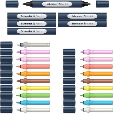 Schneider, Marqueur, Paint-It 040 27 pièces Brush-Pens couleurs assorties (27x) - Publicité Schneider, Marqueur, Paint-It 040 27 pièces Brush-Pens couleurs assorties (27x) - Publicité