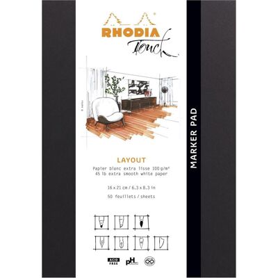 Rhodia, Cahier + bloc-notes, Touch (A5+, Blanc, Non contraignant) - Publicité Rhodia, Cahier + bloc-notes, Touch (A5+, Blanc, Non contraignant) - Publicité