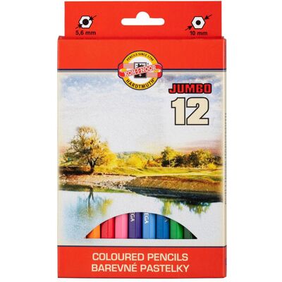 Koh-i-Noor, Écriture + dessin, Omega Jumbo Buntstifte 12 Farben (12x) - Publicité Koh-i-Noor, Écriture + dessin, Omega Jumbo Buntstifte 12 Farben (12x) - Publicité