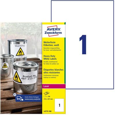 Avery Étiquettes, Durable Heavy Duty L4775 - Publicité Avery Étiquettes, Durable Heavy Duty L4775 - Publicité