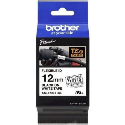 Brother Ruban d'étiquetage, TZE-FX231 LAMINATED TAPE 12MM (1.20 cm, Blanc, Noir) - Publicité Brother Ruban d'étiquetage, TZE-FX231 LAMINATED TAPE 12MM (1.20 cm, Blanc, Noir) - Publicité