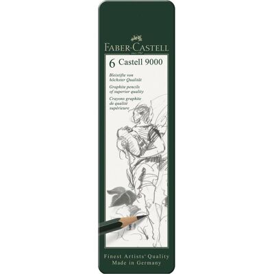 Faber-Castell, Crayon à papier + critérium, 9000 (2 mm, 2B, 4B, 6B, 8B, B, HB, 6x) - Publicité Faber-Castell, Crayon à papier + critérium, 9000 (2 mm, 2B, 4B, 6B, 8B, B, HB, 6x) - Publicité