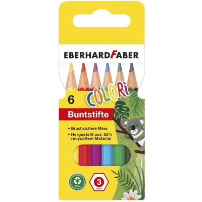 Crayons de couleur hexagonaux Eberhardfaber - Pack de 6 - Publicité Crayons de couleur hexagonaux Eberhardfaber - Pack de 6 - Publicité