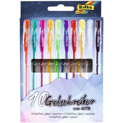 Folia, Stylo, Stylo gel à paillettes (10x) - Publicité Folia, Stylo, Stylo gel à paillettes (10x) - Publicité