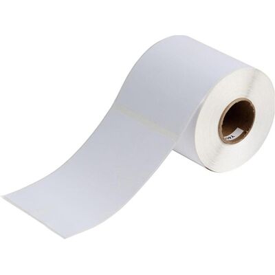 Brady, Rouleau d’étiquettes, J20-262-2595, Film vinyle jet d'encre, blanc, mat, 105,00 x 155,00 mm, permanent (200 étiquettes) (107.95 mm) - Publicité Brady, Rouleau d’étiquettes, J20-262-2595, Film vinyle jet d'encre, blanc, mat, 105,00 x 155,00 mm, permanent (200 étiquettes) (107.95 mm) - Publicité
