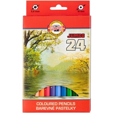Koh-i-Noor, Écriture + dessin, Omega Jumbo Buntstifte 24 Farben (24x) - Publicité Koh-i-Noor, Écriture + dessin, Omega Jumbo Buntstifte 24 Farben (24x) - Publicité