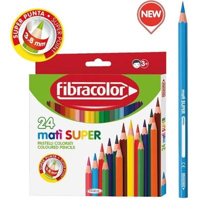 Pastelli Matì - Super Fibracolor - 24 col. - Crayons de couleur - Publicité Pastelli Matì - Super Fibracolor - 24 col. - Crayons de couleur - Publicité