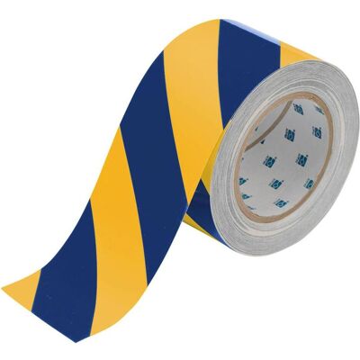 Brady, Étiquettes, TS-76.20-514-YL/BL-STR-RL, ToughStripe, Bandes de marquage au sol, polyester, jaune/bleu (rayé) - Publicité Brady, Étiquettes, TS-76.20-514-YL/BL-STR-RL, ToughStripe, Bandes de marquage au sol, polyester, jaune/bleu (rayé) - Publicité