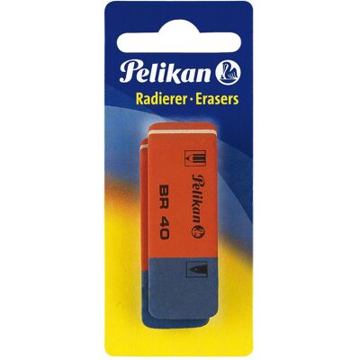 Pelikan Gomme + correcteur, Gomme BR40/2, 58 x 8 x 20 mm, blister de 2 pièces - Publicité Pelikan Gomme + correcteur, Gomme BR40/2, 58 x 8 x 20 mm, blister de 2 pièces - Publicité