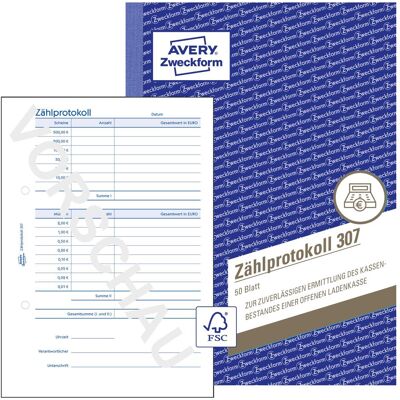 Avery Bulletin de versement, Protocole de comptage 307 (50x) - Publicité Avery Bulletin de versement, Protocole de comptage 307 (50x) - Publicité