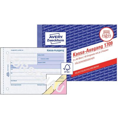 Avery Bulletin de versement, Sortie de caisse (120x) - Publicité Avery Bulletin de versement, Sortie de caisse (120x) - Publicité