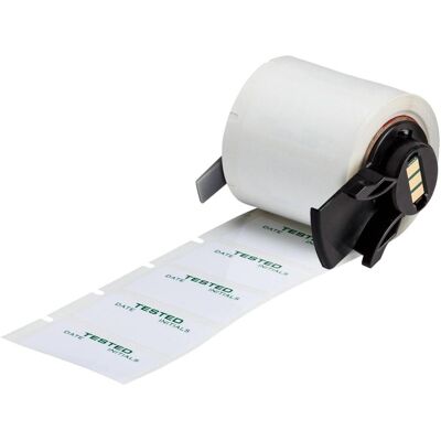 Brady, Rouleau d’étiquettes, M6-30-423-TEST, film polyester, vert sur blanc, 38.10 x 19.05 mm, inscription : GETESTET - En (46.02 mm) - Publicité Brady, Rouleau d’étiquettes, M6-30-423-TEST, film polyester, vert sur blanc, 38.10 x 19.05 mm, inscription : GETESTET - En (46.02 mm) - Publicité