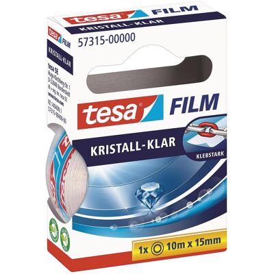 tesa, Ruban adhésif, 1x tesafilm KRISTALL-KLAR, hochtransparent, alterungsbeständig, mit starker Haftung (15 mm) - Publicité tesa, Ruban adhésif, 1x tesafilm KRISTALL-KLAR, hochtransparent, alterungsbeständig, mit starker Haftung (15 mm) - Publicité