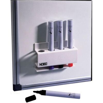 Nobo, Bureau : accessoires, Porte-stylo angulaire pour tableau blanc - Publicité Nobo, Bureau : accessoires, Porte-stylo angulaire pour tableau blanc - Publicité