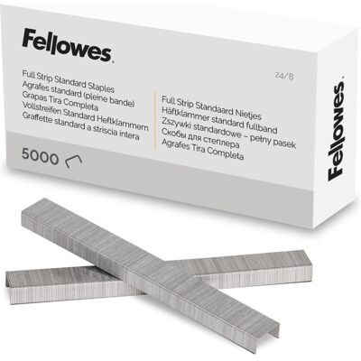 Fellowes Attaches, Agrafes 26/8 à bande pleine 5000pcs (5000x) - Publicité Fellowes Attaches, Agrafes 26/8 à bande pleine 5000pcs (5000x) - Publicité