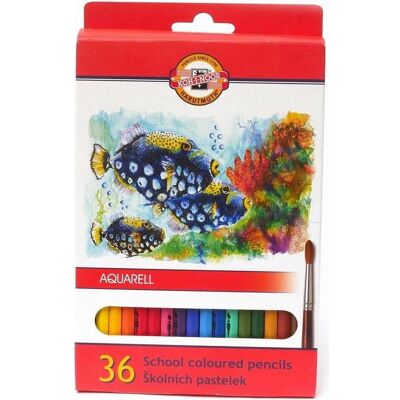 Koh-i-Noor, Écriture + dessin, Crayons aquarelle 3719/K 36 couleurs (378015) (36x) - Publicité Koh-i-Noor, Écriture + dessin, Crayons aquarelle 3719/K 36 couleurs (378015) (36x) - Publicité