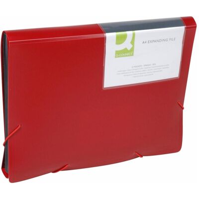 Q-Connect, Porte-documents, Pochette à éventail rouge (A4) - Publicité Q-Connect, Porte-documents, Pochette à éventail rouge (A4) - Publicité