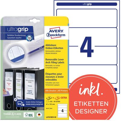 Avery Classeur : accessoires, Étiquettes de classeur, amovibles - Publicité Avery Classeur : accessoires, Étiquettes de classeur, amovibles - Publicité