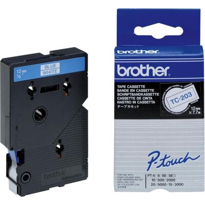 Brother Ruban d'étiquetage, TC-203 (1.20 cm, Blanc, Bleu) - Publicité Brother Ruban d'étiquetage, TC-203 (1.20 cm, Blanc, Bleu) - Publicité