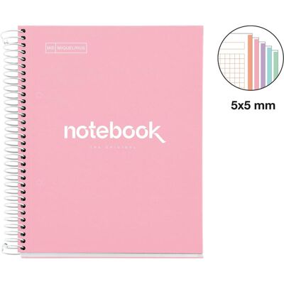 Miquelrius, Cahier + bloc-notes, Notizbuch 5 A5 120 SQU 90G EMOTIONS pink (A5, Quadrillé) - Publicité Miquelrius, Cahier + bloc-notes, Notizbuch 5 A5 120 SQU 90G EMOTIONS pink (A5, Quadrillé) - Publicité