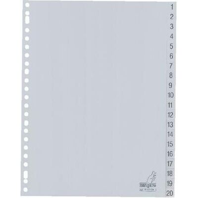 Kangaro, Classeur : accessoires, 1 à 20 onglets A4 20 pièces PP (polypropylène) 23 trous G420CM - Publicité Kangaro, Classeur : accessoires, 1 à 20 onglets A4 20 pièces PP (polypropylène) 23 trous G420CM - Publicité