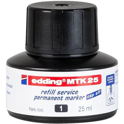 Edding, Cartouche de rechange + encrier, MTK 25 Recharge d'encre (Noir, 1 pcs) - Publicité Edding, Cartouche de rechange + encrier, MTK 25 Recharge d'encre (Noir, 1 pcs) - Publicité
