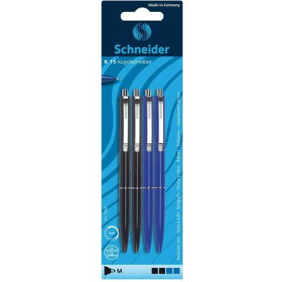 Edding, Stylo, Stylo à bille Schneider K15 (4x) - Publicité Edding, Stylo, Stylo à bille Schneider K15 (4x) - Publicité