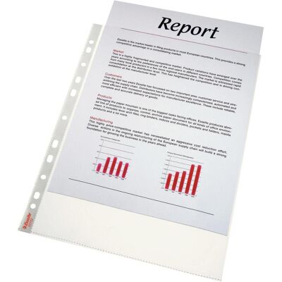 Dymo Porte-documents, Pochette standard Esselte, DIN A4, PP, grainé, 0,07 mm ouverture haut, indélébile, perforation (A4, 100x) - Publicité Dymo Porte-documents, Pochette standard Esselte, DIN A4, PP, grainé, 0,07 mm ouverture haut, indélébile, perforation (A4, 100x) - Publicité