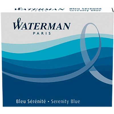Waterman, Cartouche de rechange + encrier, S0111000 (Bleu, 6 pcs) - Publicité Waterman, Cartouche de rechange + encrier, S0111000 (Bleu, 6 pcs) - Publicité