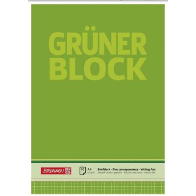 Brunnen, Cahier + bloc-notes, Bloc-notes Le bloc vert A4 60g/qm quadrillé 50 feuilles (A4, Quadrillé, Non contraignant) - Publicité Brunnen, Cahier + bloc-notes, Bloc-notes Le bloc vert A4 60g/qm quadrillé 50 feuilles (A4, Quadrillé, Non contraignant) - Publicité