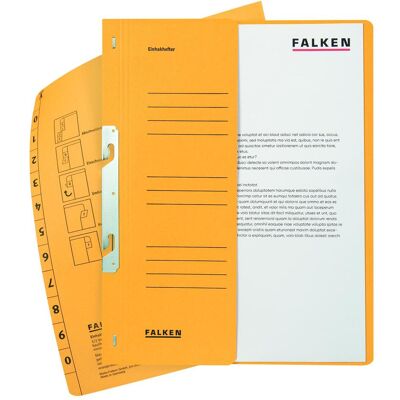 Falken, Porte-documents, Classeur à anneaux A4 1/2 couverture avant jaune faucon, 250 g/m², carton manila (A4, 50x) - Publicité Falken, Porte-documents, Classeur à anneaux A4 1/2 couverture avant jaune faucon, 250 g/m², carton manila (A4, 50x) - Publicité