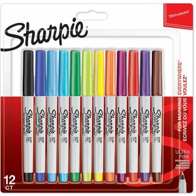 Sharpie, Marqueur, Ultra fin (12x) - Publicité Sharpie, Marqueur, Ultra fin (12x) - Publicité