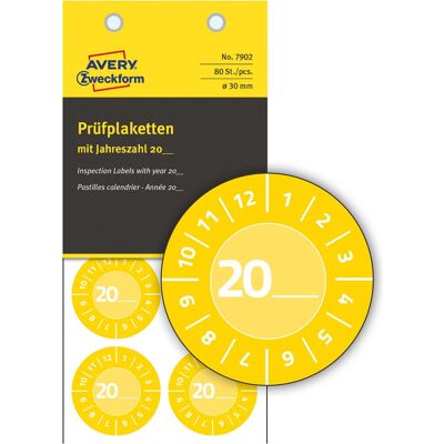 Avery Signalisation de sécurité, -Zweckform 80 St. Prüfplakette 20XX Gelb (Ø) 30 mm 30 mm - Publicité Avery Signalisation de sécurité, -Zweckform 80 St. Prüfplakette 20XX Gelb (Ø) 30 mm 30 mm - Publicité