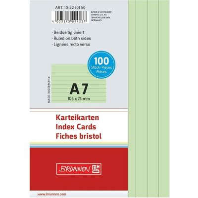 Brunnen, Fiche, CARTE A7 LIN VERT/Pà100 (A7, 100x, 180 g/m²) - Publicité Brunnen, Fiche, CARTE A7 LIN VERT/Pà100 (A7, 100x, 180 g/m²) - Publicité